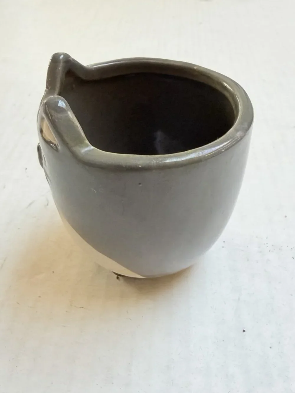 Small Ceramic Planter Cat Shape Flower Succulent Pot